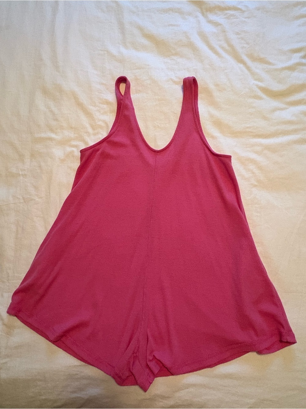 Sleeveless Scoop Romper in Raspberry Pink - Picture 1 of 5